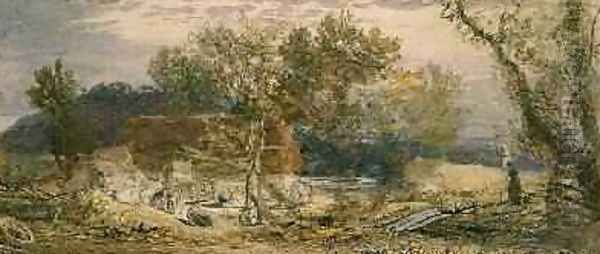 A Farm in Kent, c.1826-32 Oil Painting by Samuel Palmer