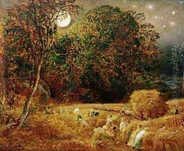 Harvest Moon Oil Painting by Samuel Palmer