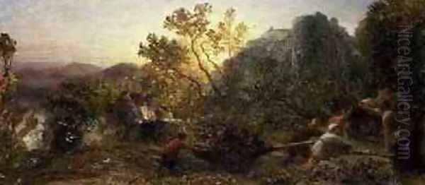 Harvest in the Vineyard, 1859 Oil Painting by Samuel Palmer