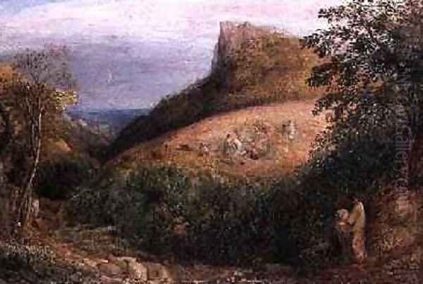 A Pastoral Scene Oil Painting by Samuel Palmer