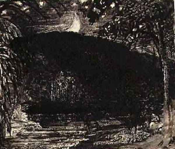 Moonrise Oil Painting by Samuel Palmer