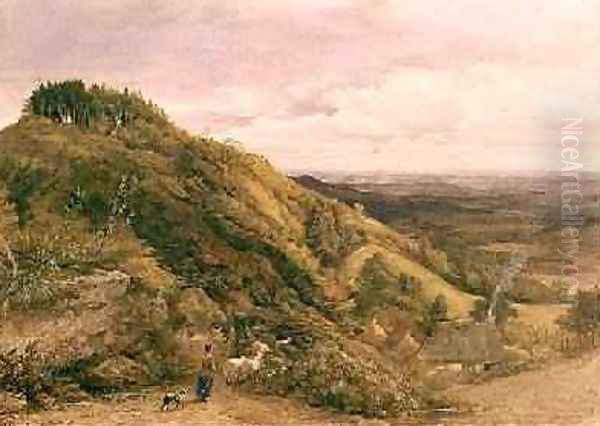 The Shepherdess Oil Painting by Samuel Palmer