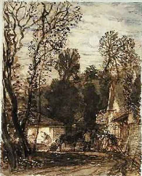 The Wayside Smithy Oil Painting by Samuel Palmer