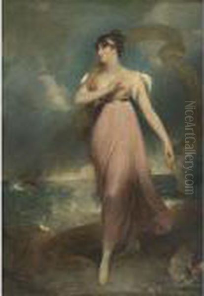 Portrait Of A Woman As Miranda, Said To Be Miss Gibbon Oil Painting by Sir Thomas Lawrence