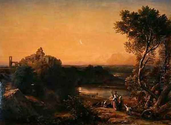 Papigno on the Nar below the Falls of the Terni, 1839 Oil Painting by Samuel Palmer