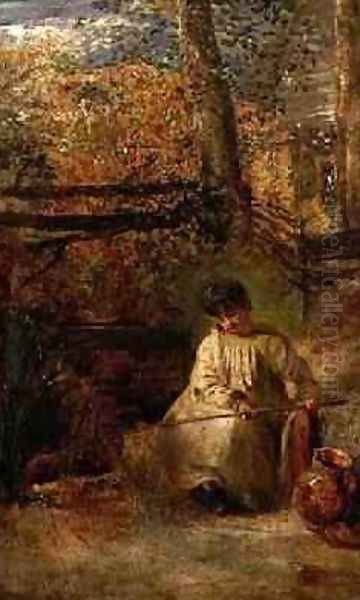 The Young Angler Oil Painting by Samuel Palmer