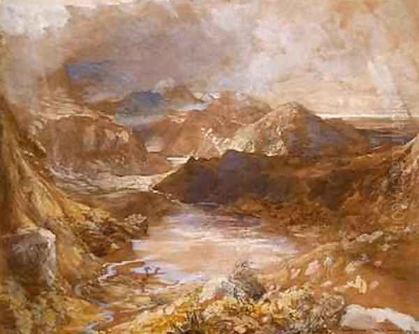 Llwyngwynedd and part of Llyn-y-ddina Between Capel Curig and Beddegelert, North Wales, 1835-36 Oil Painting by Samuel Palmer