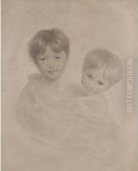 Portrait Sketch Of Two Boys Oil Painting by Sir Thomas Lawrence