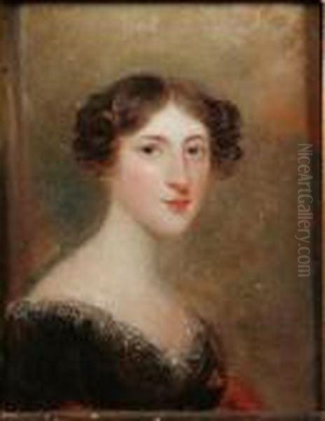 Portait Of A Lady In A Lace Trimmed Gown Oil Painting by Sir Thomas Lawrence