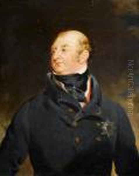 Portrait Of Frederick, Duke Of 
York,bust-length, In A Dark Blue Coat With The Star Of The Order Of 
Thegarter Oil Painting by Sir Thomas Lawrence