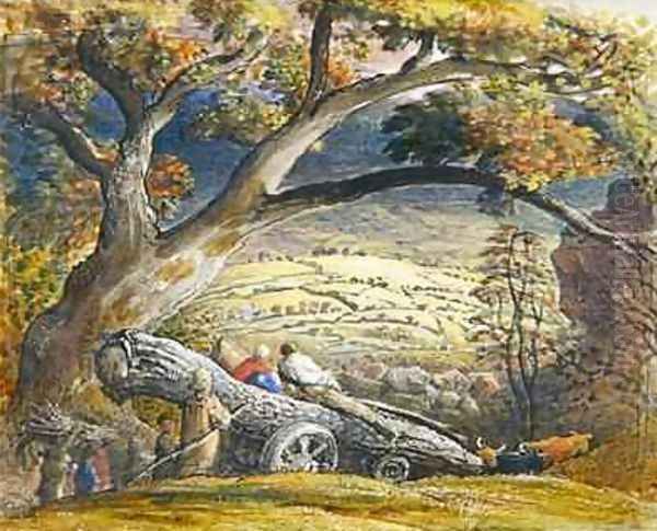 The Timber Wain, c.1833-34 Oil Painting by Samuel Palmer