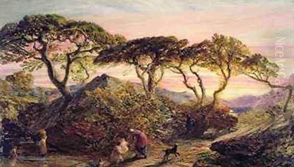 Sunset Oil Painting by Samuel Palmer