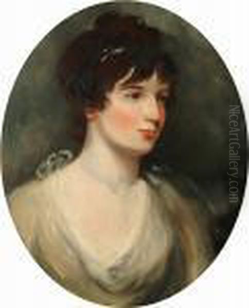 Portrait Of A Lady, Bust-length, In A Pale Yellow Dress Oil Painting by Sir Thomas Lawrence