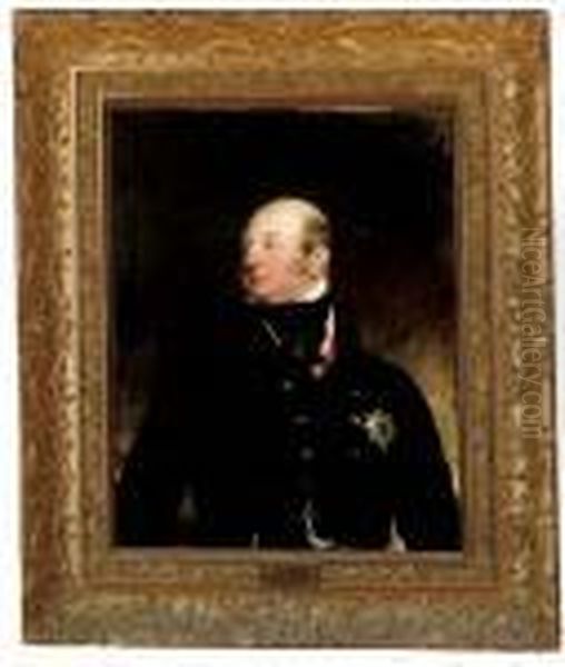 Portrait Of Frederick Augustus, 
Duke Of York, K.g., G.c.b. (1763-1827), Half-length, In A Black Coat, 
Wearing The Star Of The Garter Oil Painting by Sir Thomas Lawrence