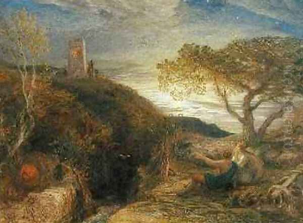 The Lonely Tower, 1868 Oil Painting by Samuel Palmer