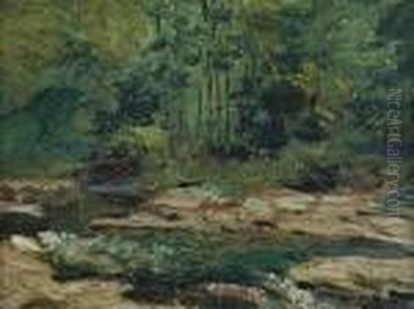 Woodland Brook Oil Painting by Ernest Lawson