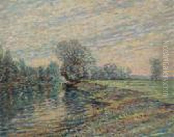 Spring Landscape Oil Painting by Ernest Lawson