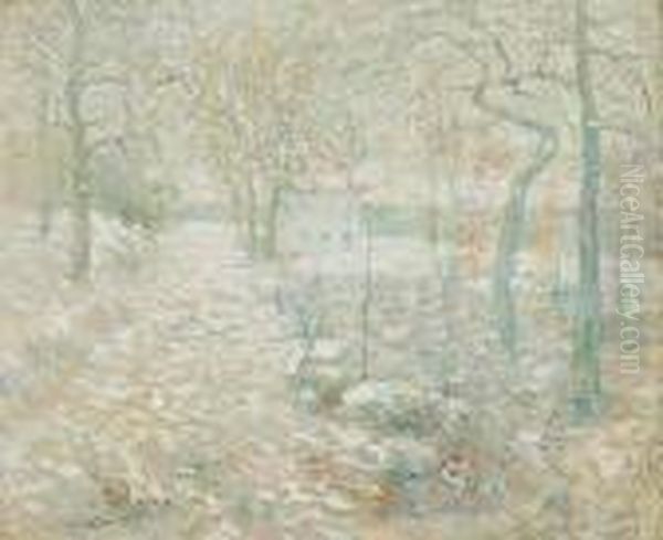 Winter, Connecticut Oil Painting by Ernest Lawson