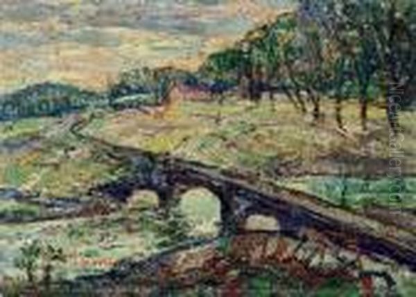 The Bridge Oil Painting by Ernest Lawson