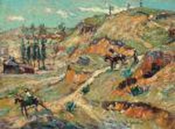 The Riders Oil Painting by Ernest Lawson