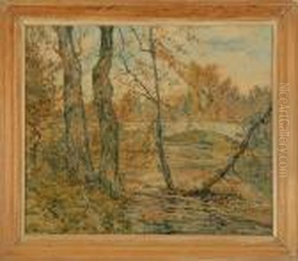 Autumnal Landscape. Unsigned Oil Painting by Ernest Lawson