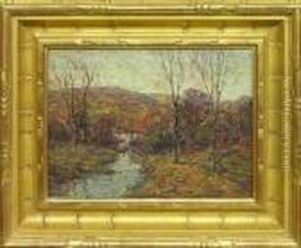 Stream Through An Autumn Landscape Oil Painting by Ernest Lawson