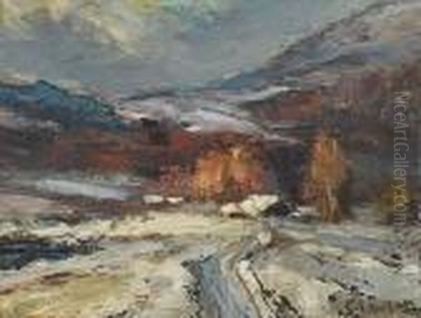 Winter Landscape Oil Painting by Ernest Lawson