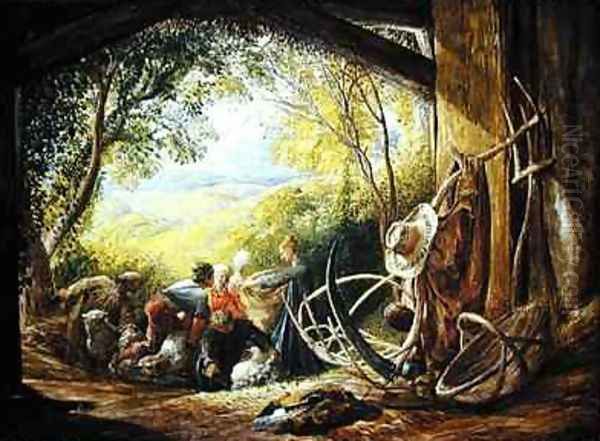 The Shearers, 1833-34 Oil Painting by Samuel Palmer