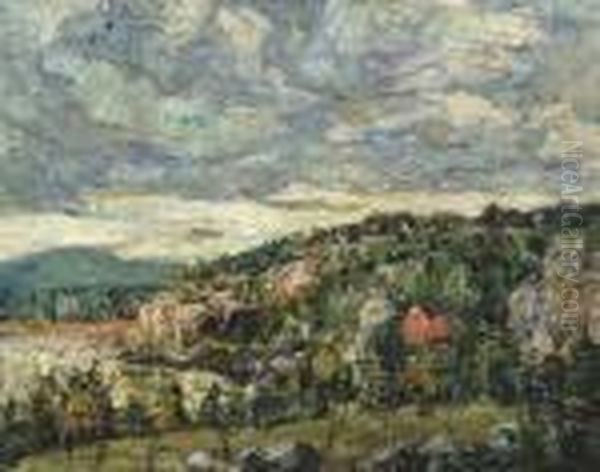 Blue Hill Oil Painting by Ernest Lawson