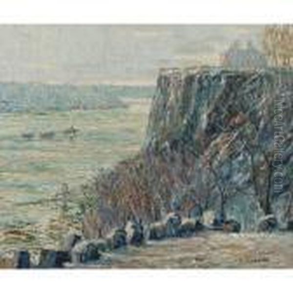 A View Of The Hudson Oil Painting by Ernest Lawson