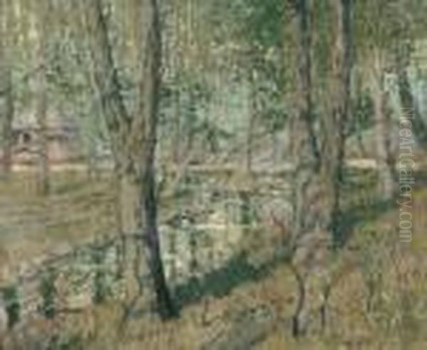 Connecticut Landscape Oil Painting by Ernest Lawson