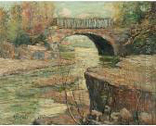 Aqueduct Atfalls New Jersey Oil Painting by Ernest Lawson