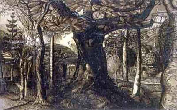 The Skirts of a Wood, 1825 Oil Painting by Samuel Palmer