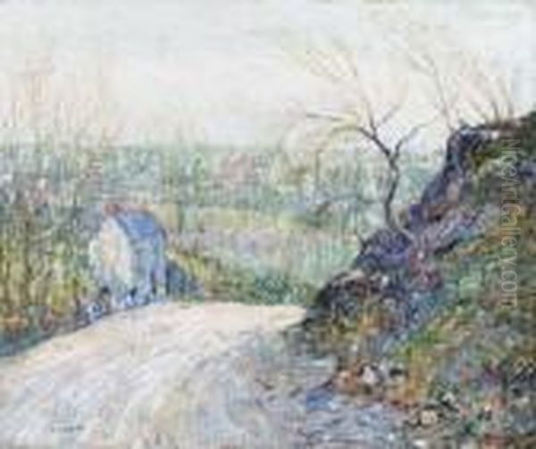 Suburban Road Oil Painting by Ernest Lawson