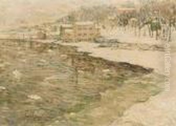 Cos Cob In Winter Oil Painting by Ernest Lawson