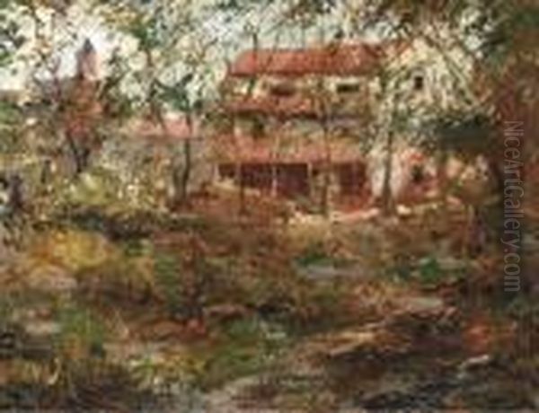 Red House, Sound Beach Oil Painting by Ernest Lawson