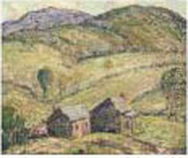 Mountain Farm Oil Painting by Ernest Lawson