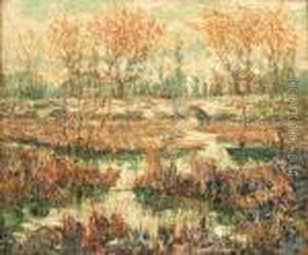 Late Summer Oil Painting by Ernest Lawson