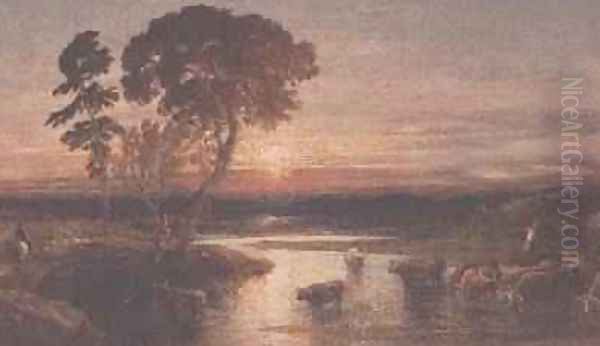 Going to the Fold, Sunset, 1879 Oil Painting by Samuel Palmer