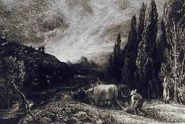 The Early Ploughman, 1861-79 Oil Painting by Samuel Palmer