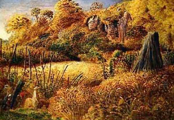 Scene at Underriver, Kent or The Hop Garden Oil Painting by Samuel Palmer