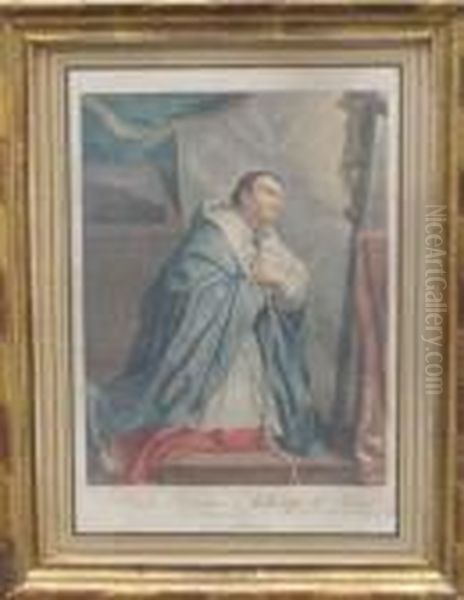 Saint Charles Borromee, Archeveque De Milan Oil Painting by Charles Lebrun