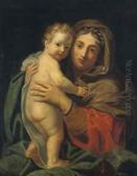 The Madonna And Child Oil Painting by Charles Lebrun