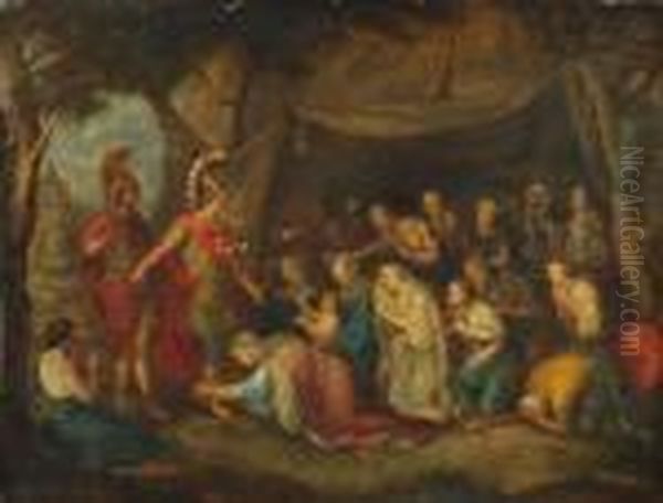 Alexandre Et La Famille De Darius Oil Painting by Charles Lebrun