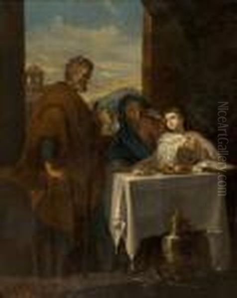 Le Benedicite Oil Painting by Charles Lebrun