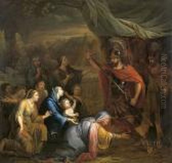 Die Mutter Und Die Ehefrauen Samt Der Kinder Des Darius Iii Oil Painting by Charles Lebrun