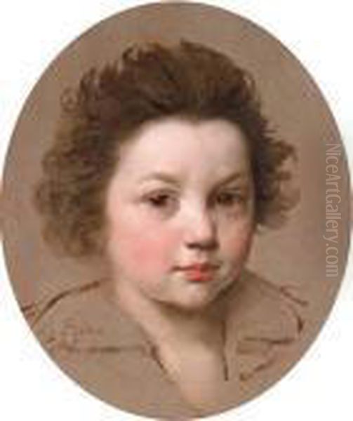 Head Of A Boy Oil Painting by Charles Lebrun