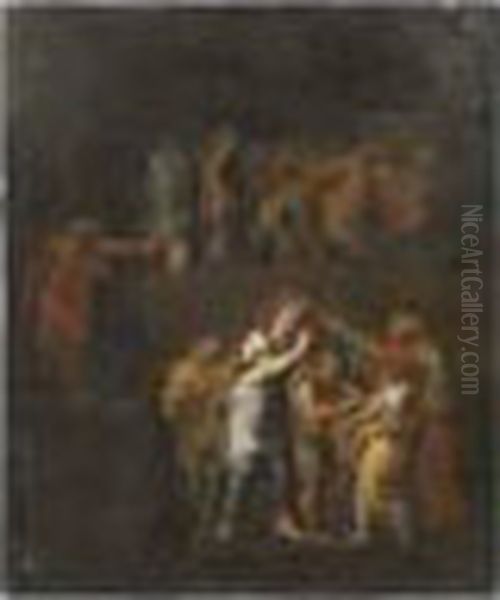 La Decollation De Saint Jean Baptiste Oil Painting by Charles Lebrun