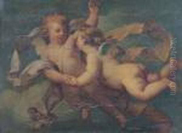 Putti Oil Painting by Charles Lebrun