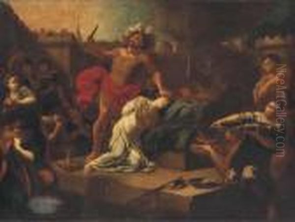 Jephthah's Daughter Oil Painting by Charles Lebrun